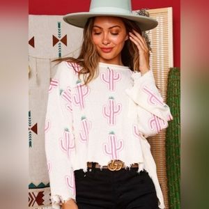 Fantastic Fawn cropped cactus sweater